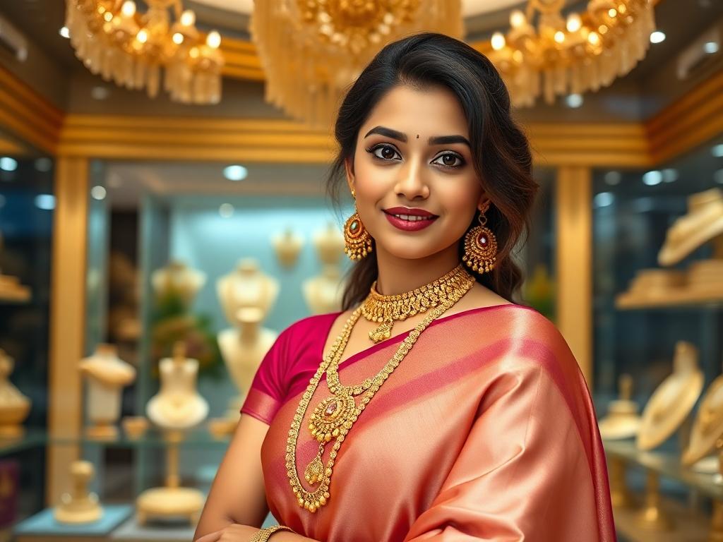 Red Saree Women with Bridal Jewels