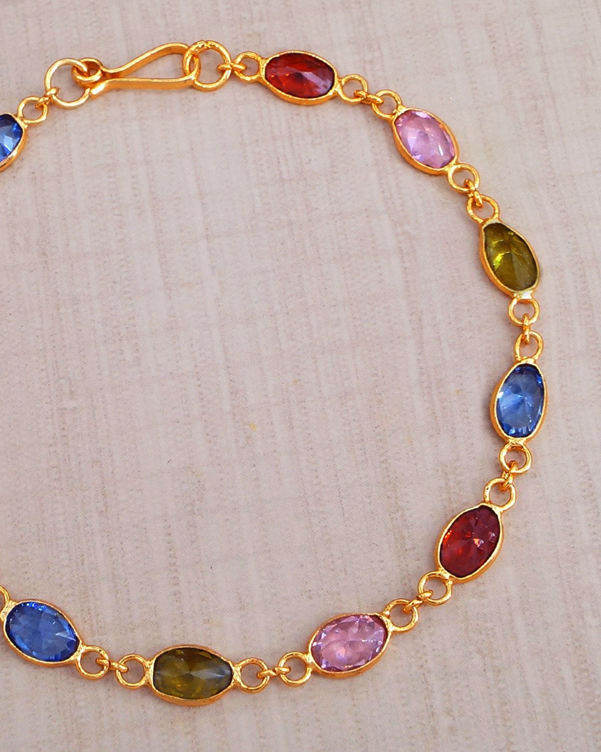Multistone First Quality Navratna Bracelet For Women Zoomed Image
