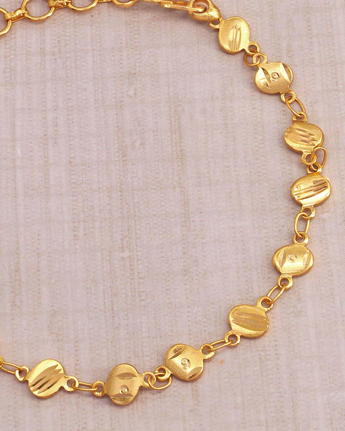 Simple Gold Design Plain Bracelet IBRAC862