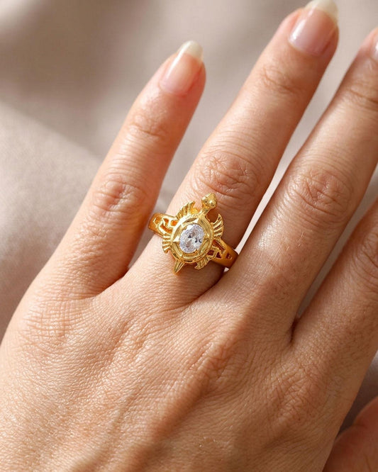 Lucky Stone Tortoise Impon Ring IFR1137
