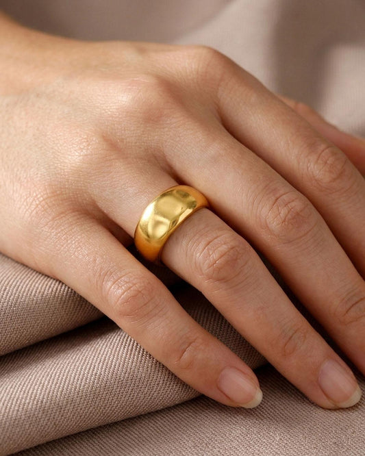 Pure Impon Gold Tone Band Ring IFR1161