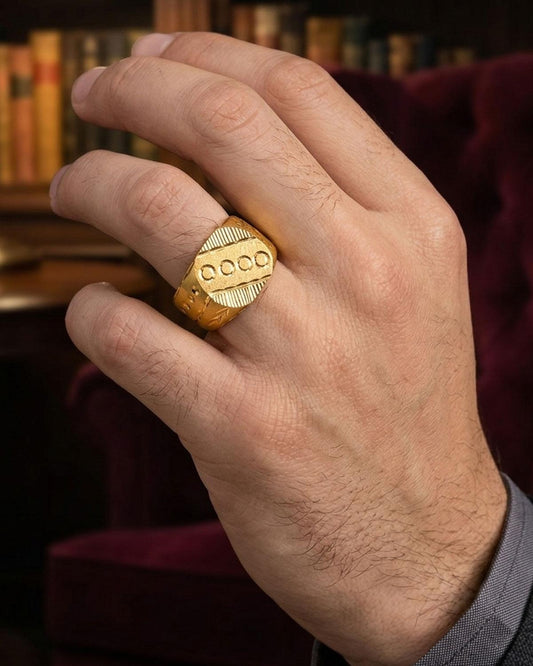 Grand Mens Gold Imitation Ring IFR1387