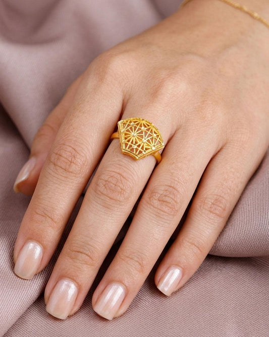 Dubai Gold Adjustable Ring IFR1511