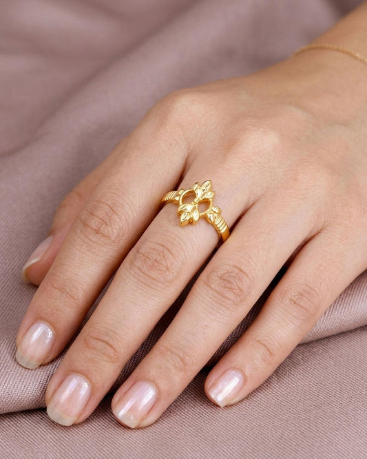 Stylish Impon Ring Floral Design IFR1530