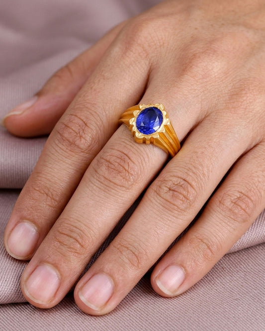 Semi Precious Blue Stone Ring Design IFR1594