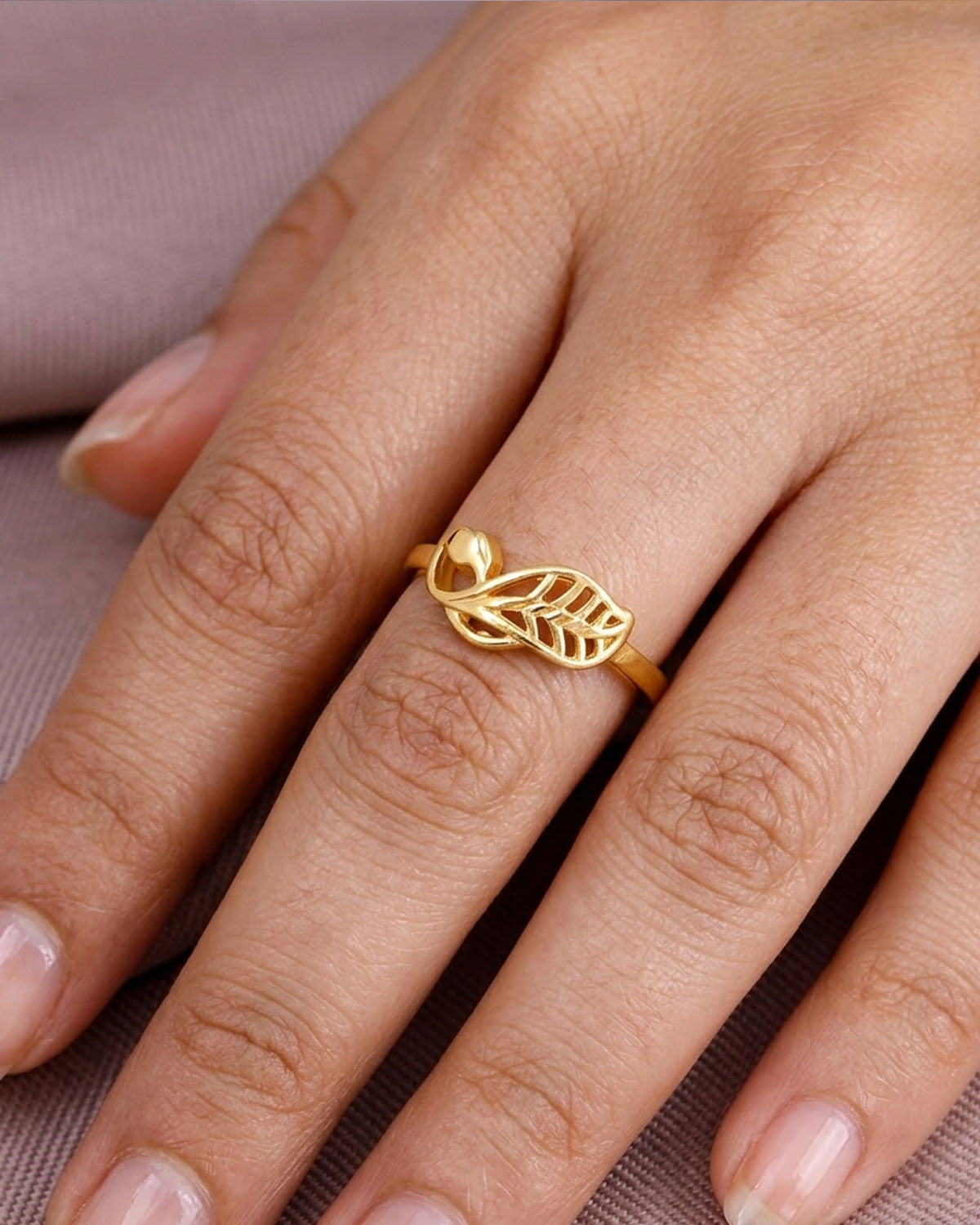 Daily Wear Peacock Gold Finger Ring IFR1603