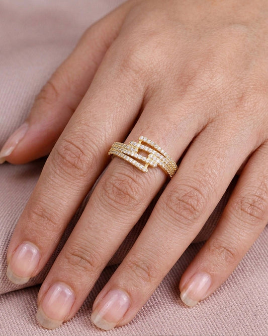 Beautiful Ad Stone Gold Wedding Ring IFR1624