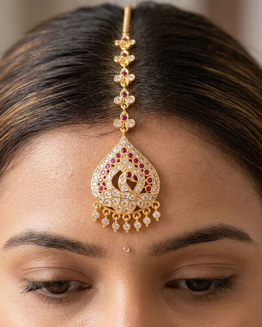Beautiful Peacock Maang Tikka Impon Jewelry INCHT410