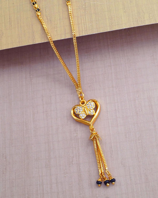 Daily Use Gold Imitation Butterfly Pendant Short Chain Gold Design