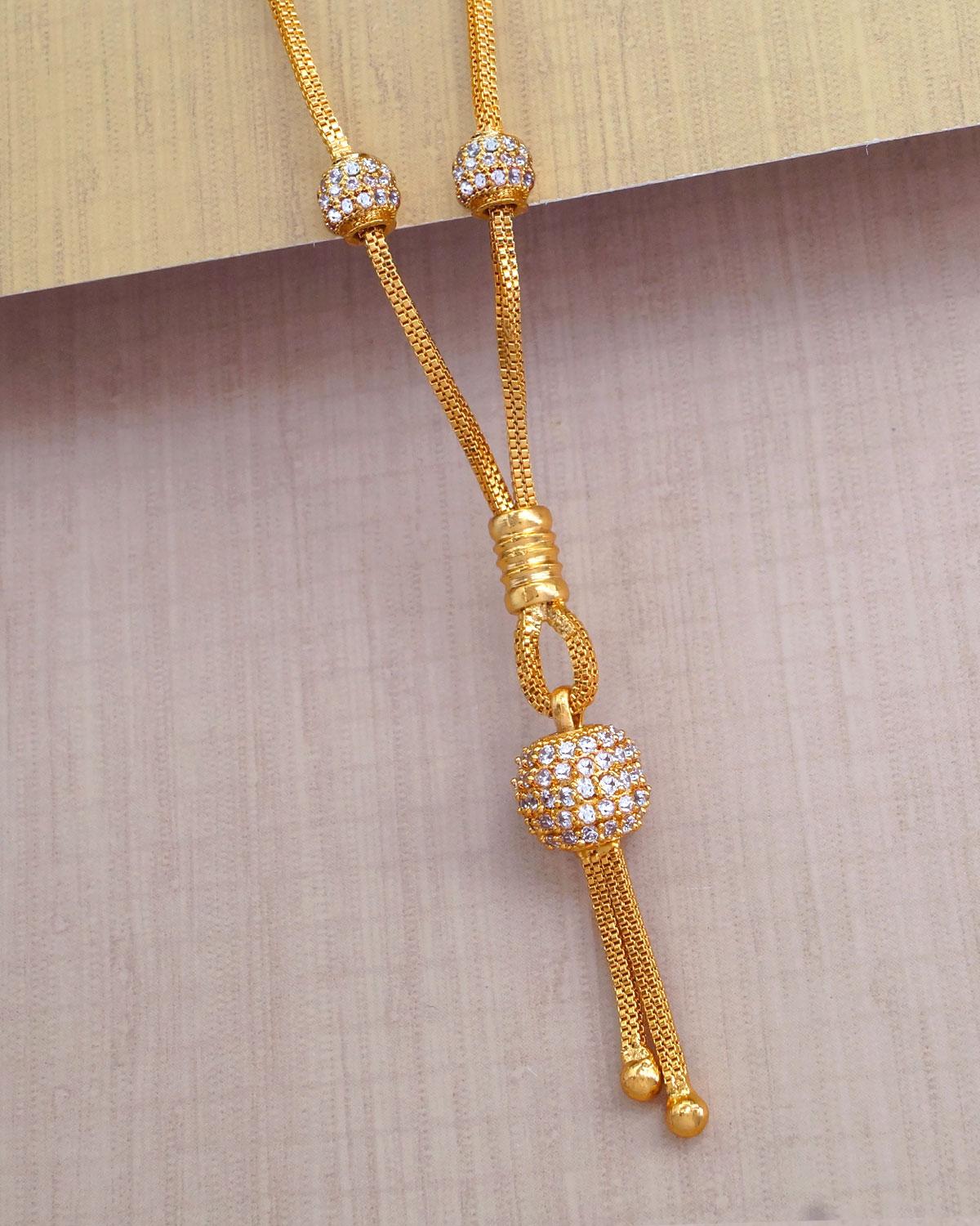 22kt Gold Diamond Pendant with 18inches Short Chain