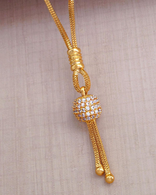22kt Gold Diamond Pendant with 18inches Short Chain
