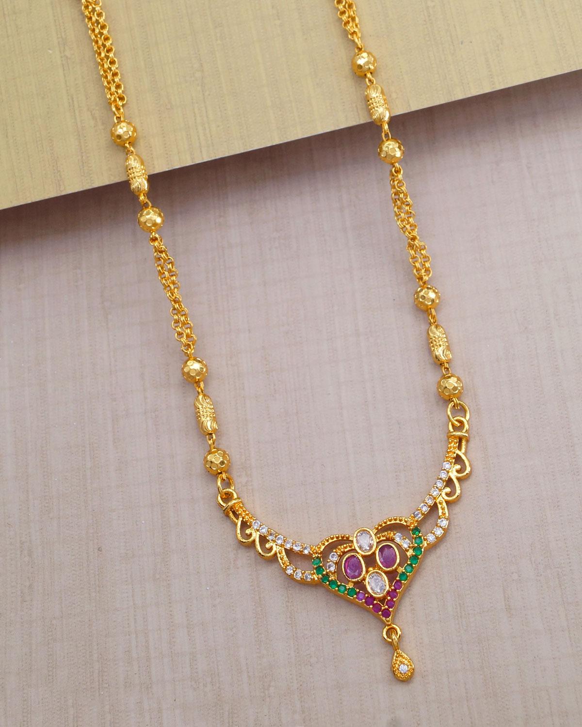 One Gram Gold Beads Mangalsutra Pendant
