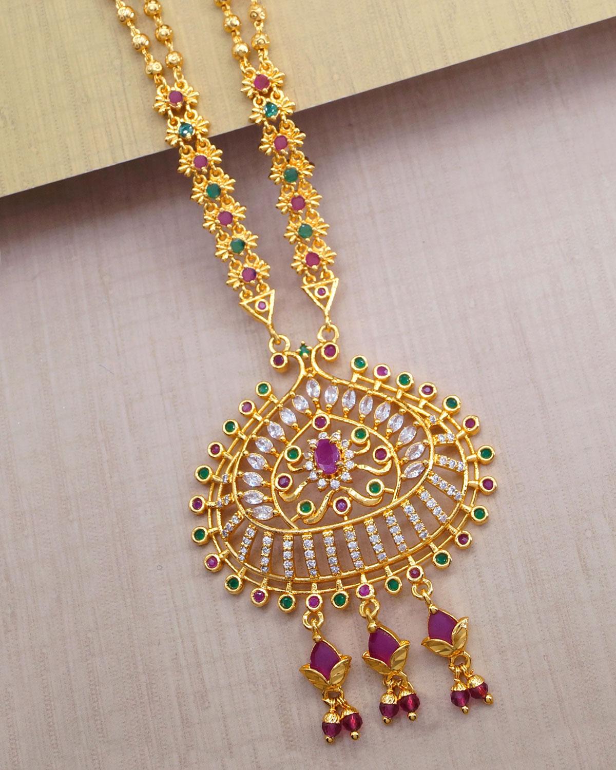 Big Size Dollor Peacock Design Pendant Kemp Multistone