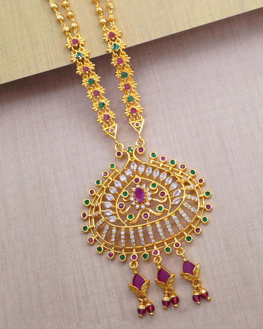 Big Size Dollor Peacock Design Pendant Kemp Multistone