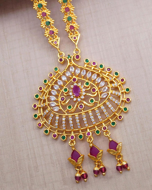 Big Size Dollor Peacock Design Pendant Kemp Multistone