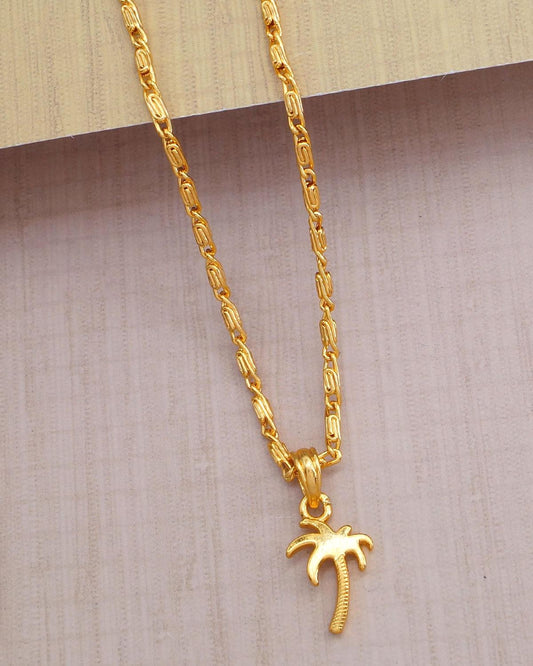 Kerala Coconut Tree Pendant Daily Use Trendy Gold Pendants For Girls