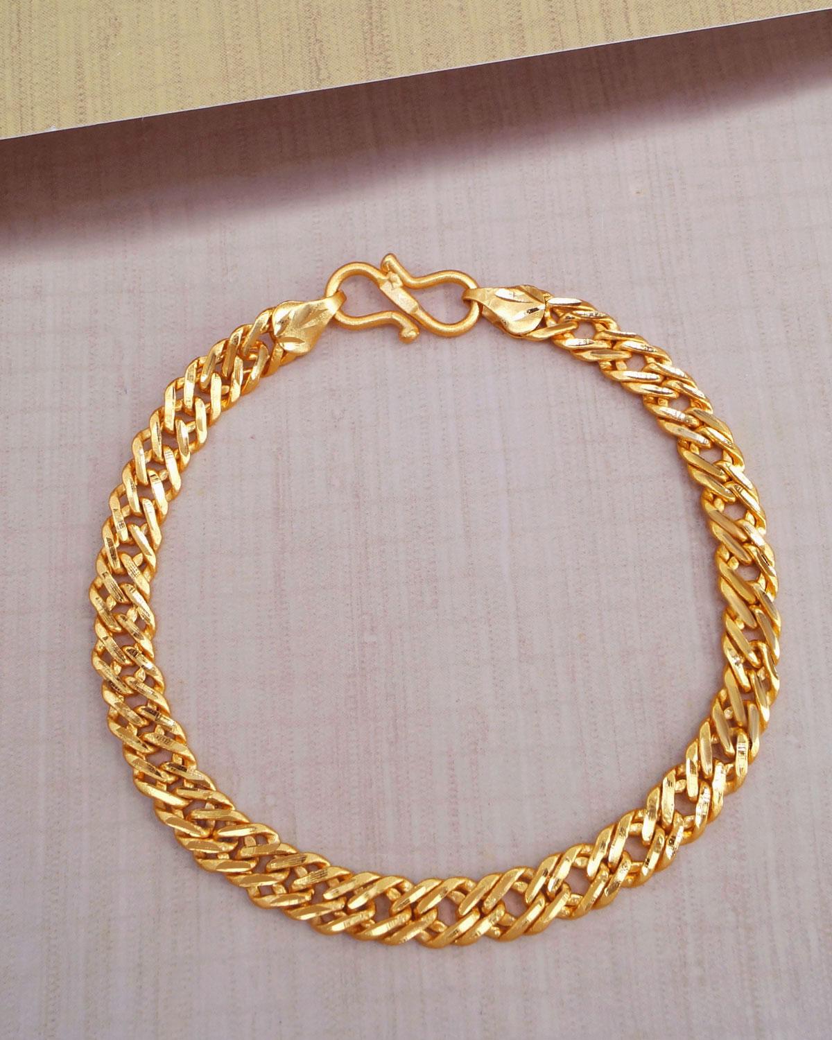 Stylish Real Gold Pattern Bracelet for Men