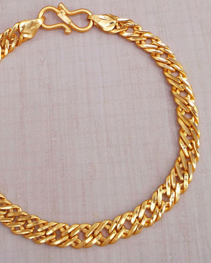 Stylish Real Gold Pattern Bracelet for Men shop online