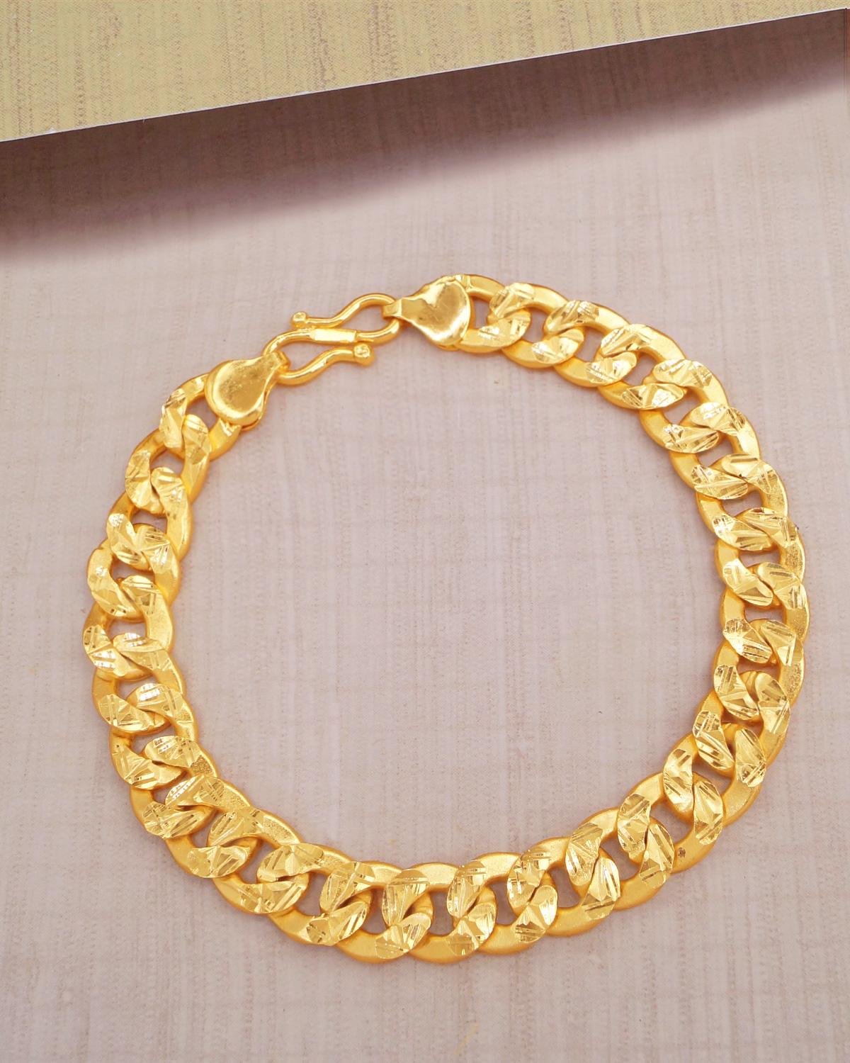 24K Gold Tone Men's Bracelet IBRAC787