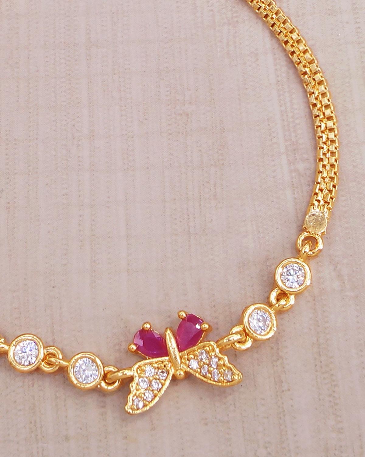 Butterfly Pendant Gold Bracelet IBRAC795