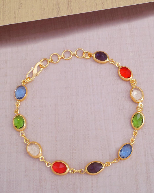 Oval Shaped Stone Bracelet IBRAC812