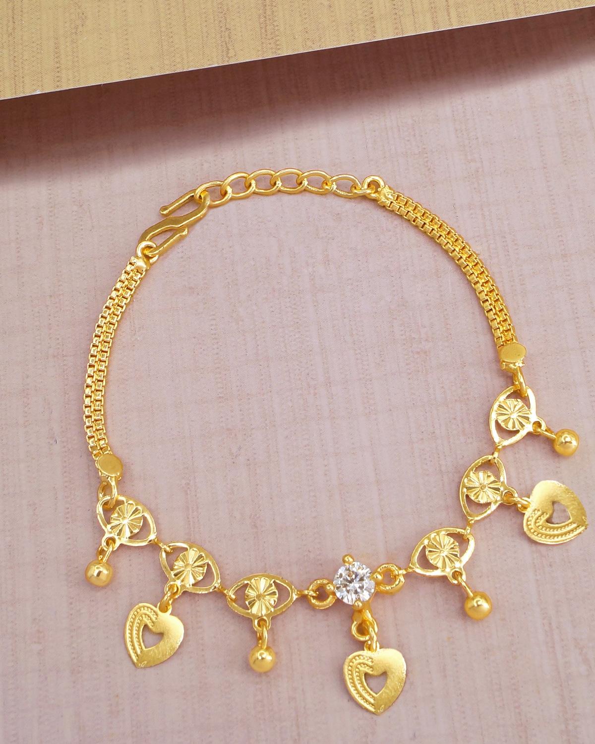 Hanging Gold Charms Diamond Bracelet IBRAC814