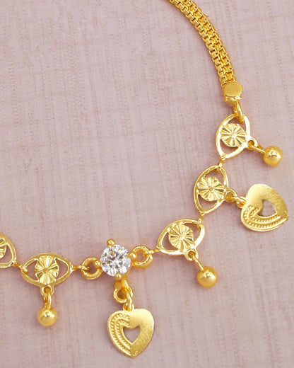 Hanging Gold Charms Diamond Bracelet IBRAC814