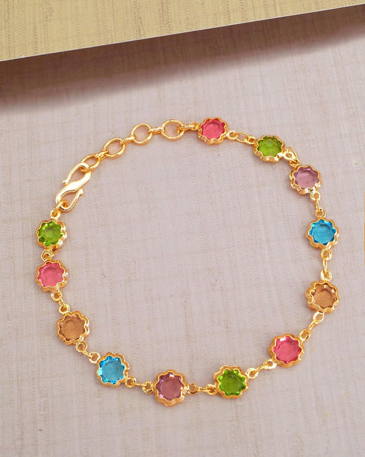 Sparkling Gemstone Gold Bracelet IBRAC843