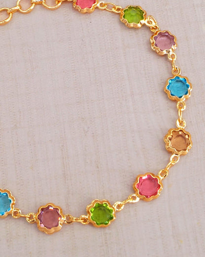 Sparkling Gemstone Gold Bracelet IBRAC843