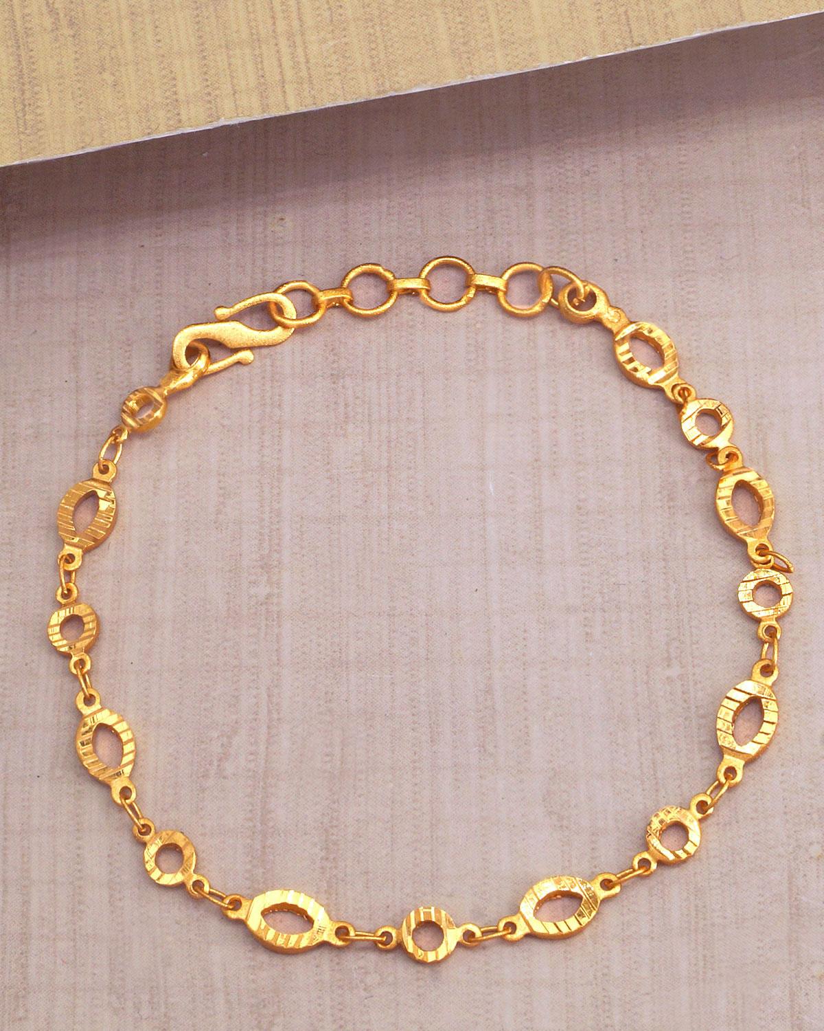 Plain Textured Gold Bracelet IBRAC853