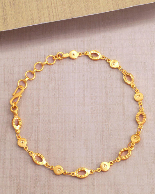 22K Gold Plated Oval Bracelet IBRAC857