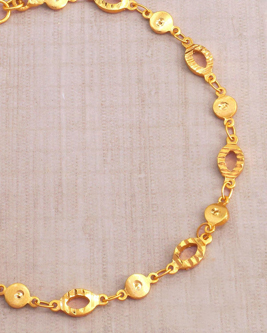 22K Gold Plated Oval Bracelet IBRAC857