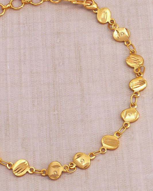 Simple Gold Design Plain Bracelet IBRAC862