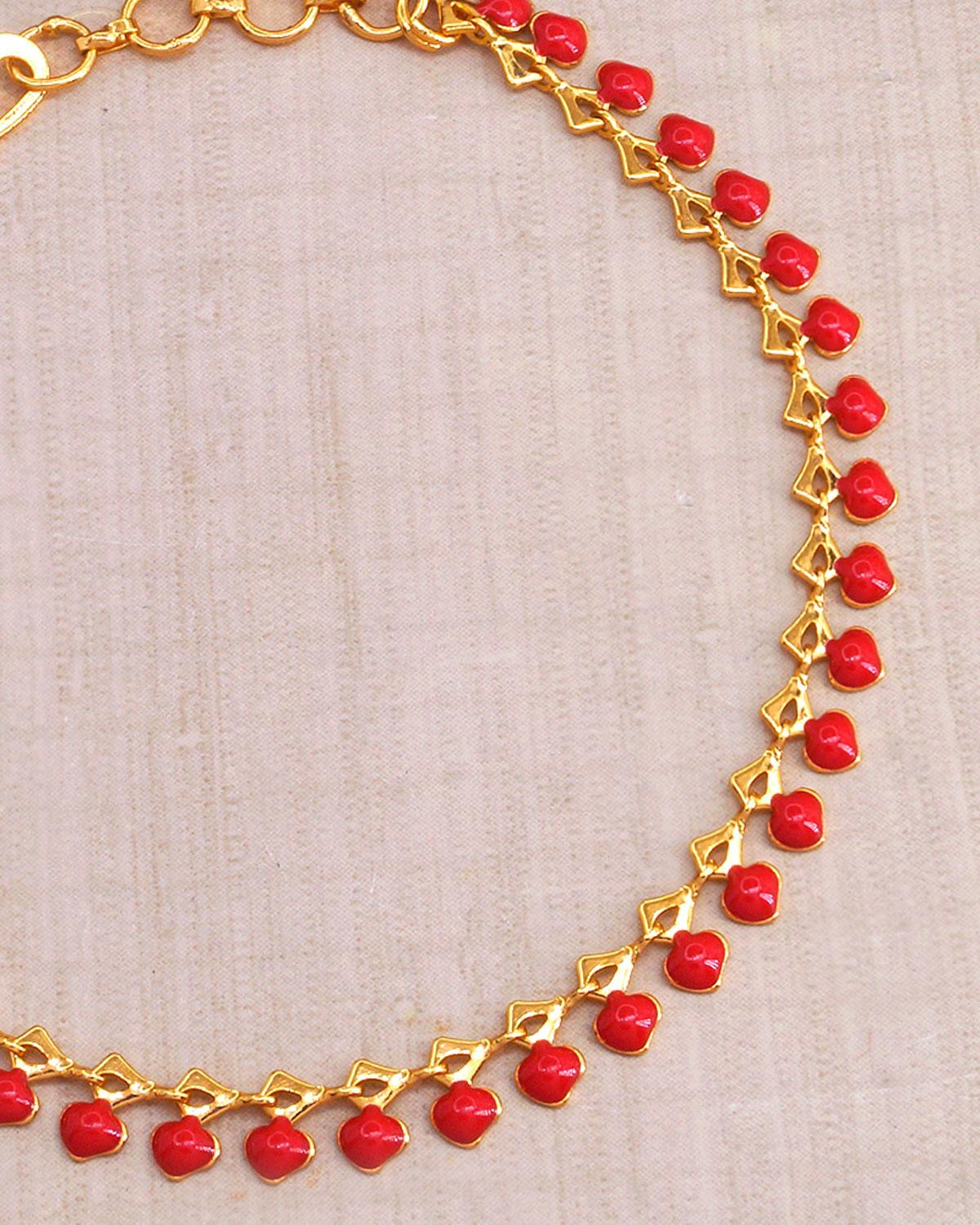 Graceful Red Coral Charm Bracelet IBRAC863