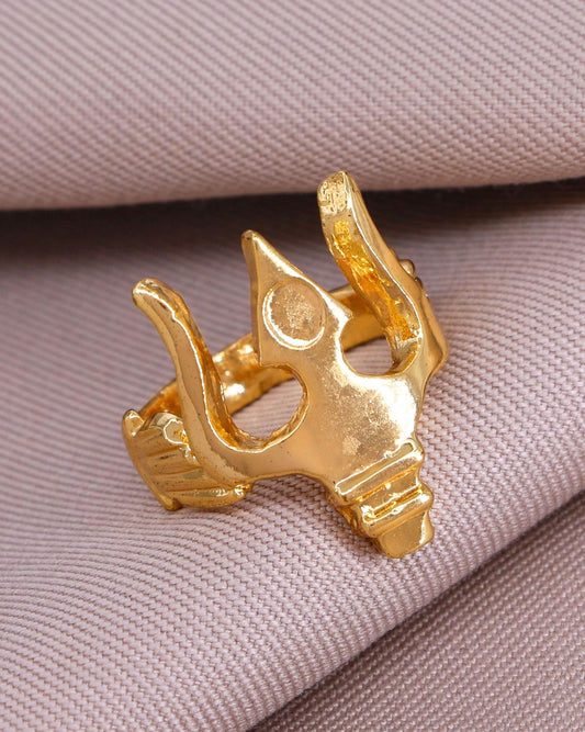 Original Impon Gold Ring Thirusulam Design For Daily Use