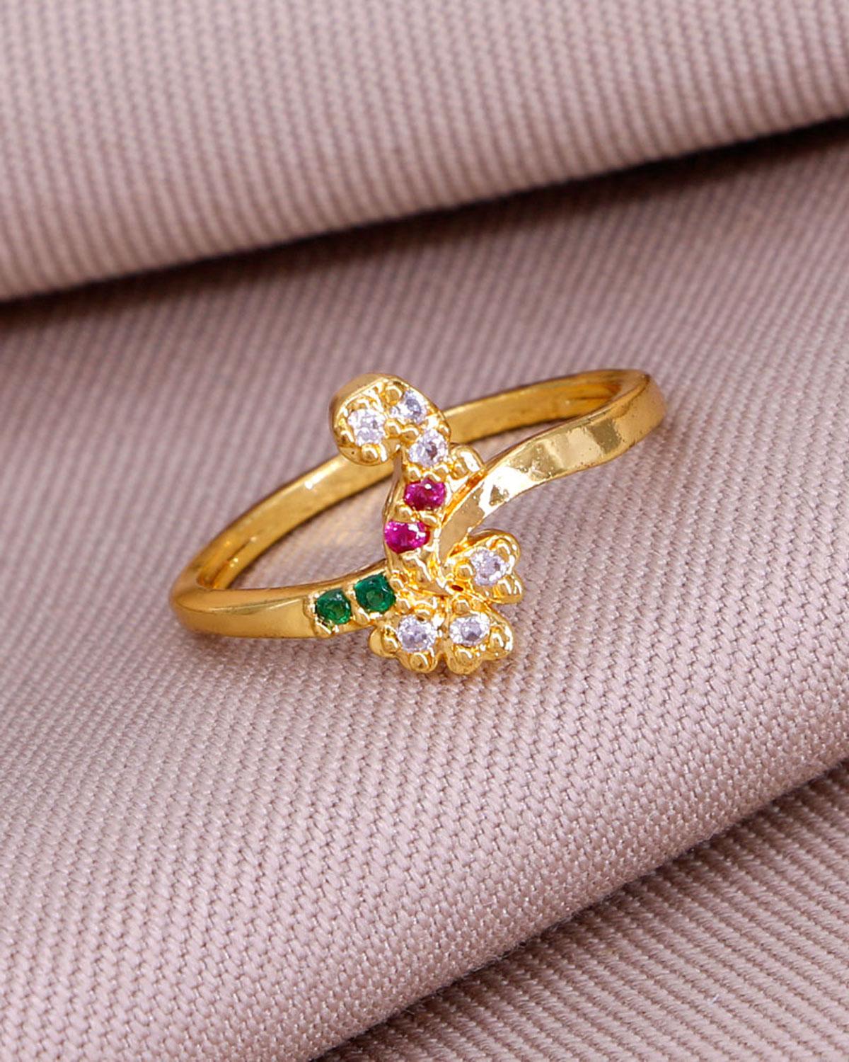 Five Metal Gold Finish Peacock Ring IFR1016