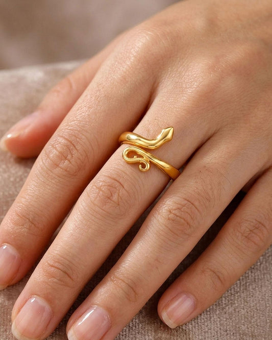 Plain Naga Impon Snake Ring IFR1313