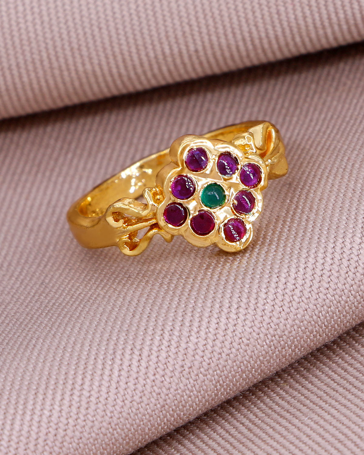 Ruby Green Stone Impon Bridal Ring IFR1551