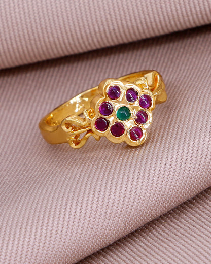 Ruby Green Stone Impon Bridal Ring IFR1551