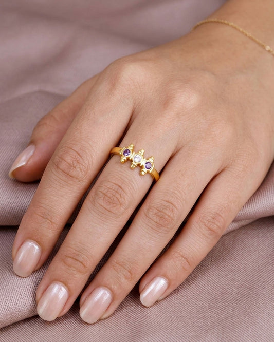 Amethyst Stone Impon Ring Collection IFR1574