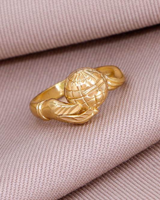 Globe Design Micro Gold Polish Ring IFR1601