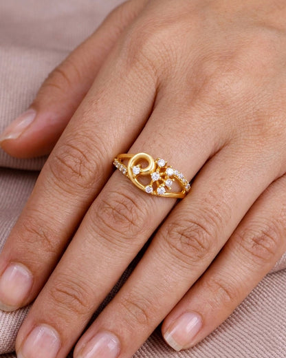 Glittering White Stone Bridal Finger Ring IFR1608