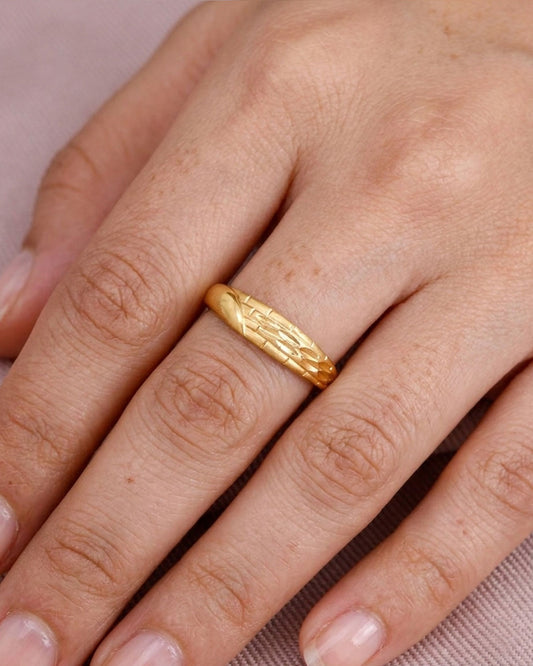 Machine Cut Gold Ring For Daily Wear IFR1609
