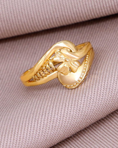 Flower Design Forming Gold Bridal Ring IFR1628