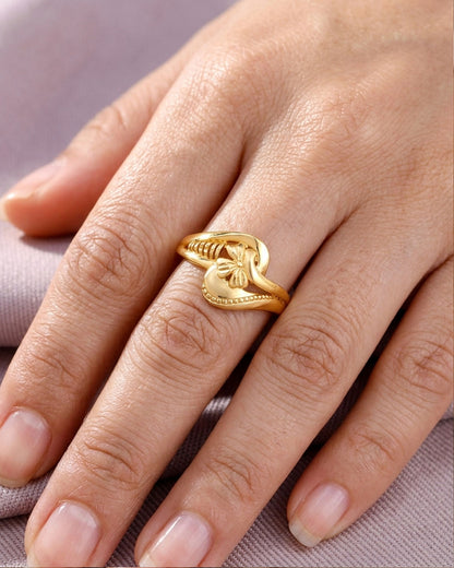 Flower Design Forming Gold Bridal Ring IFR1628