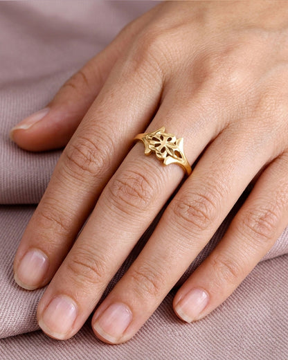 Plain Gold Plated Finger Ring Design IFR1631