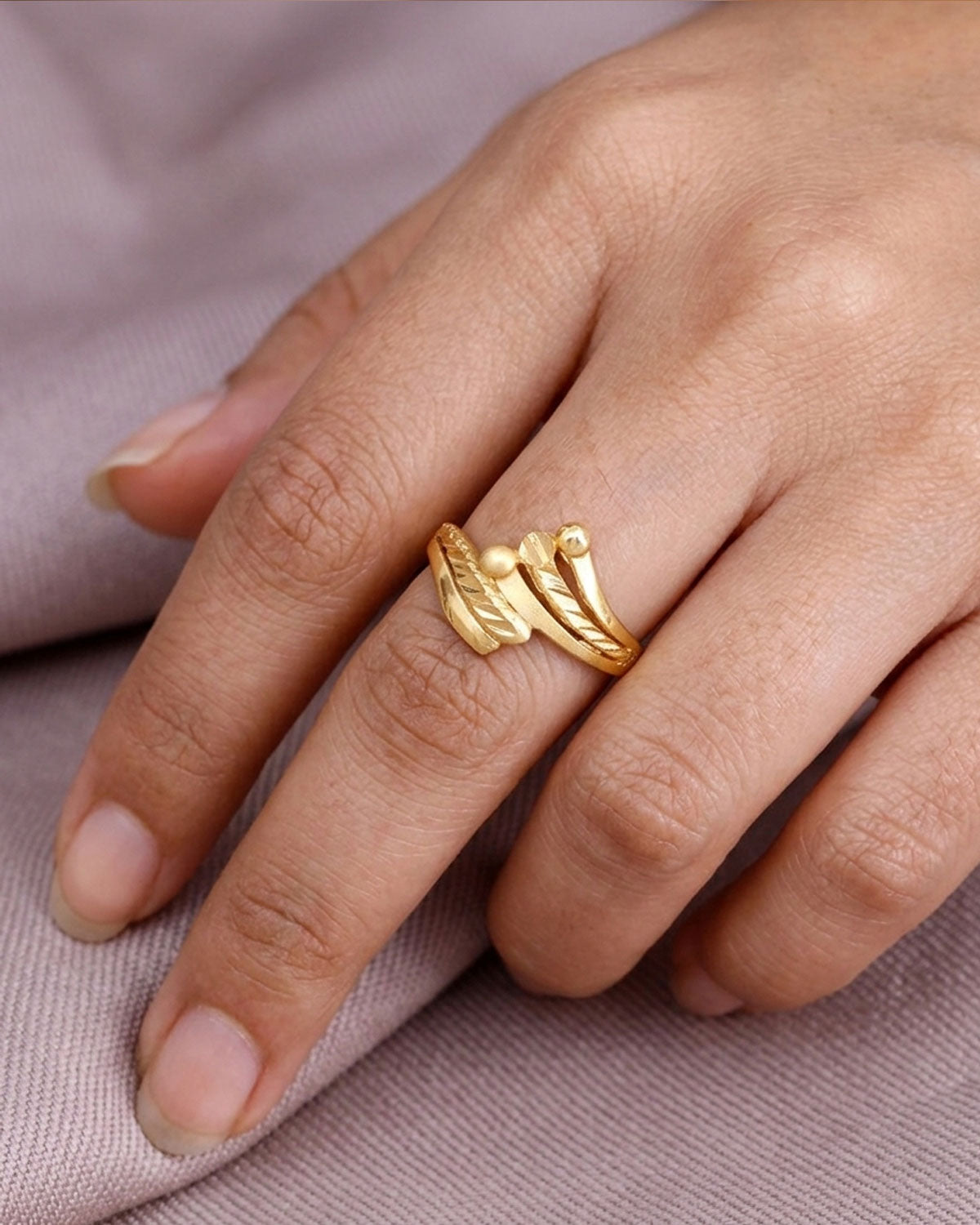 Daily Wear Gold Ring Matt Finish IFR1634