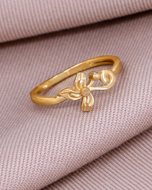 Light Weight Floral Gold Ring IFR1638