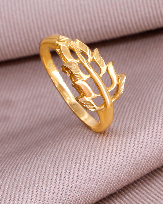 Leaf Design Gold Imitation Ring IFR1642