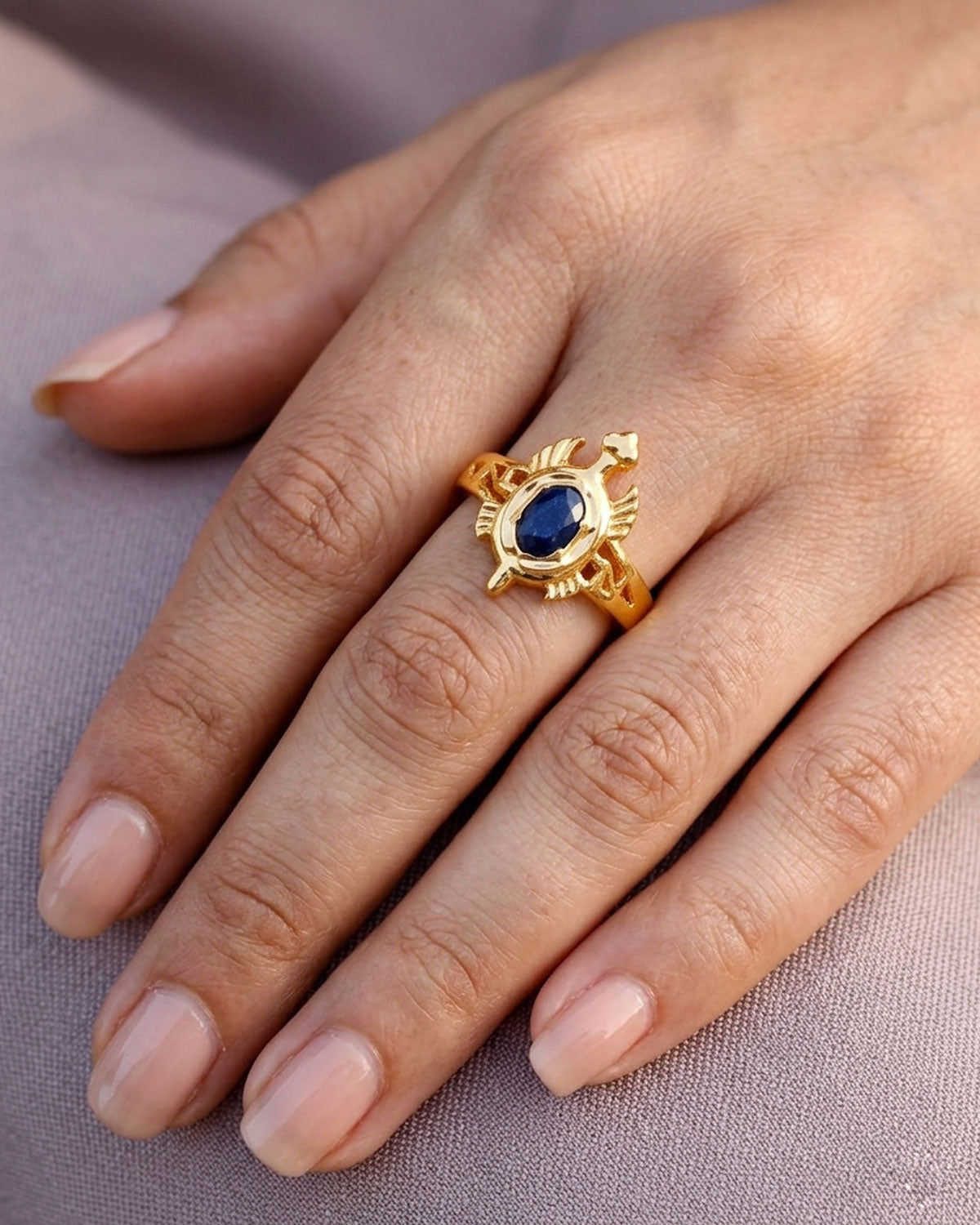 Saphhire Gemstone Tortoise Ring IFR1643